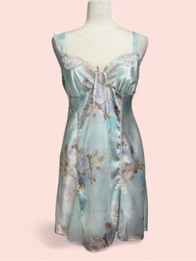 Apt. 9 Floral Lace Trim Nightdress - Light Blue